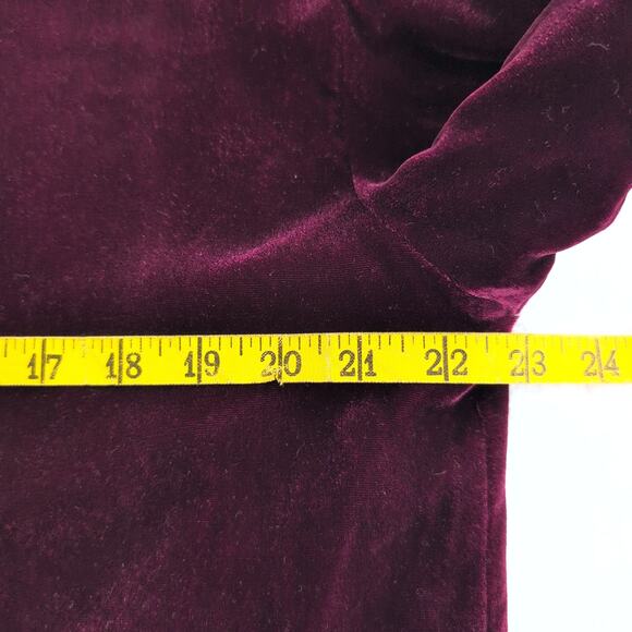 Eclectic Vintage Coldwater Creek Velvet Silk Crimson Button Up Top Women's Large - Picture 7 of 10